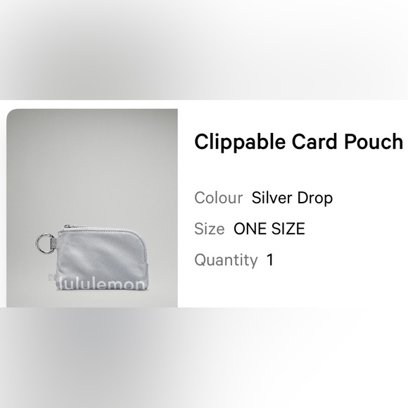 🩶Lululemon Silver Drop Clippable Card Pouch🩶 - Picture 7 of 13